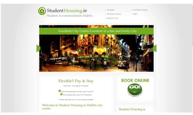Studenthousing.ie Homepage