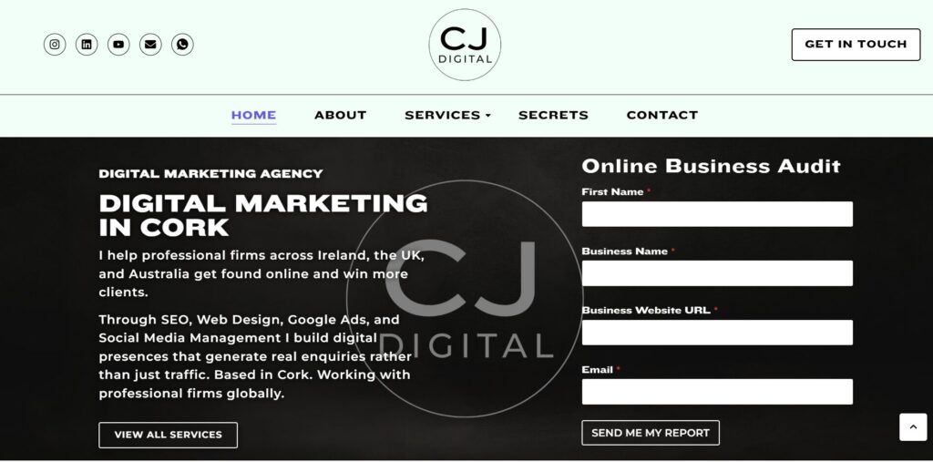 CJ Digital Marketing homepage