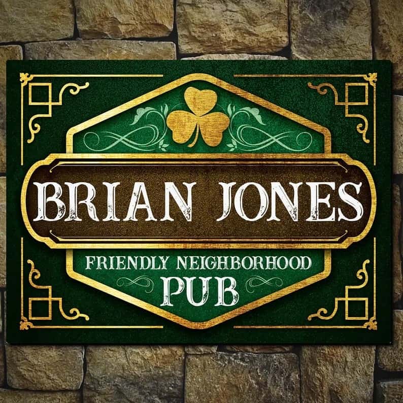 Personalised Irish Pub Sign