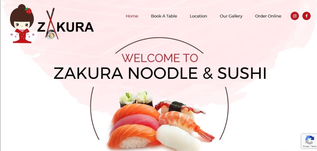 Zakura Noodle & Sushi Restaurant's Homepage
