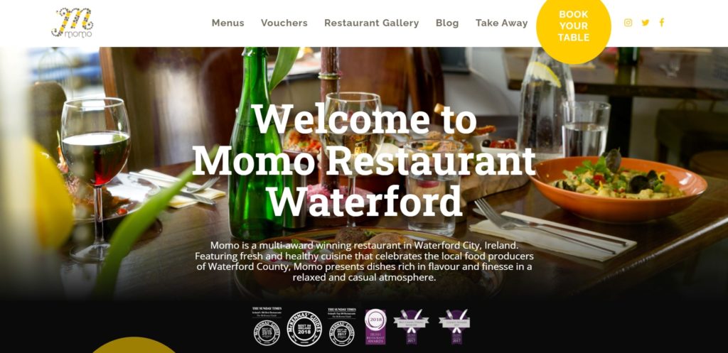 Momo Restaurant's Homepage