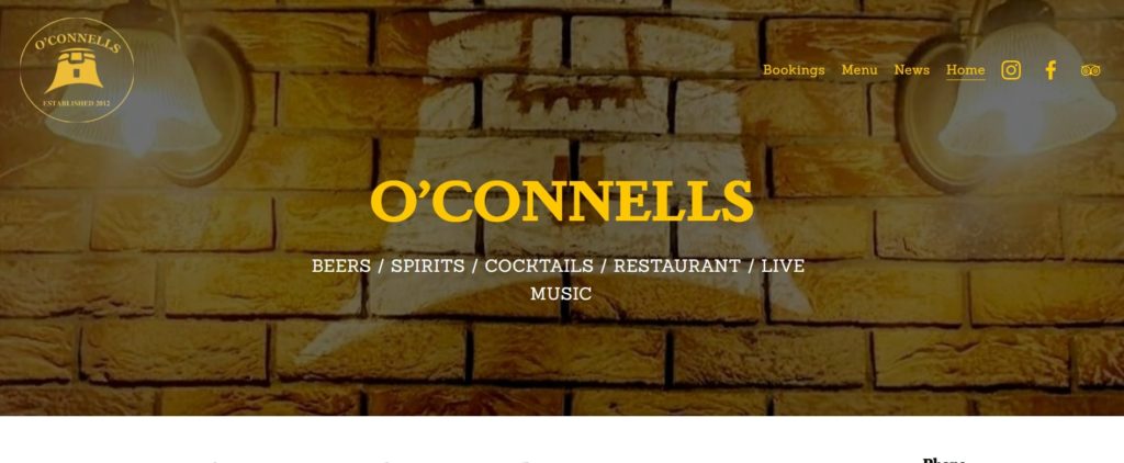 O'Connells Pub & Restaurant's Homepage