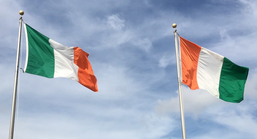 Color Order of Ireland vs Ivory Coast Flag