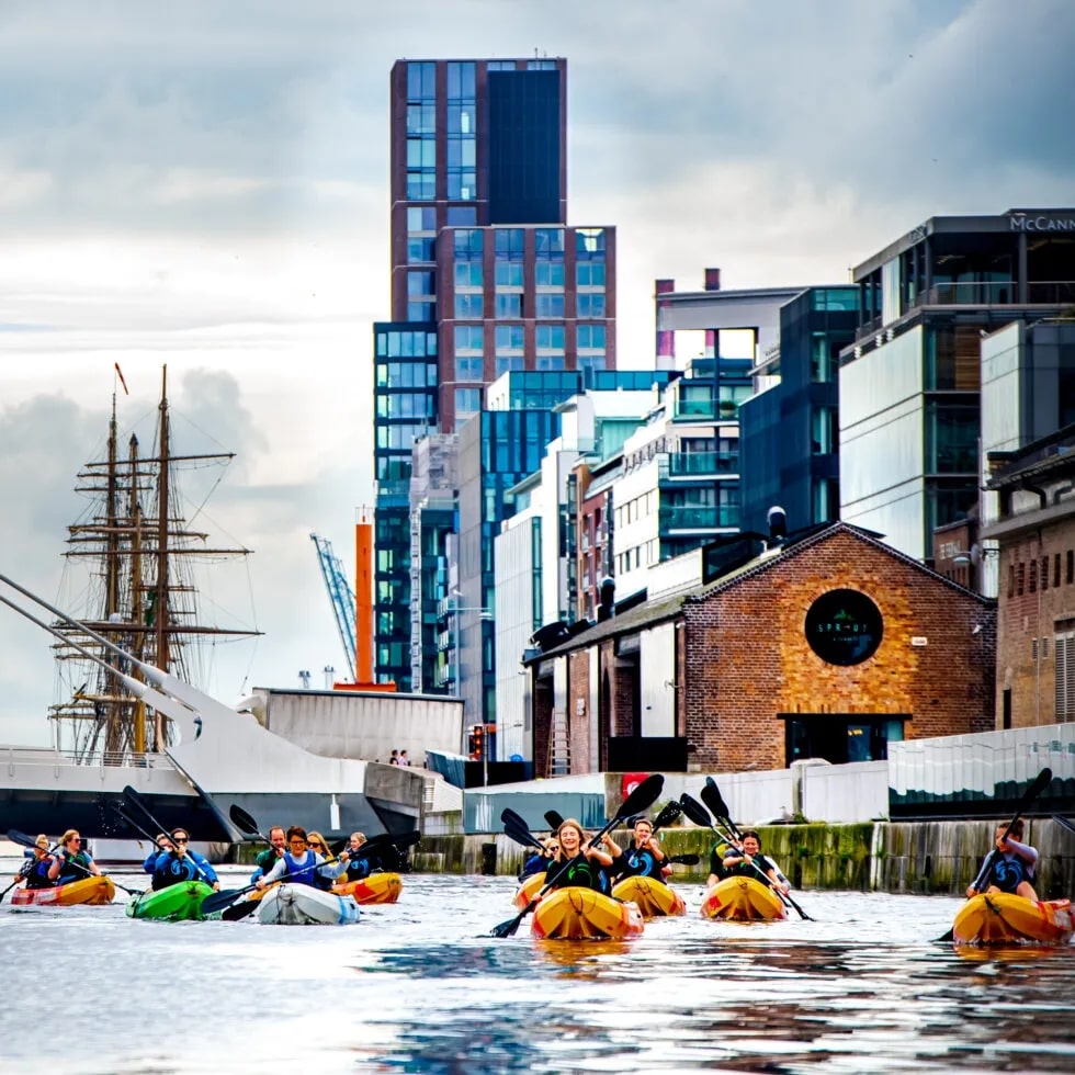 Kayaking on the River Liffey