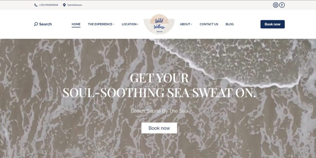 wild wellness sauna homepage