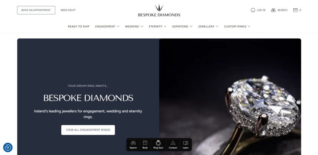 bespoke diamonds homepage