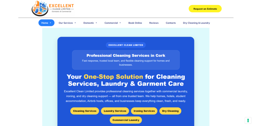 excellent clean homepage