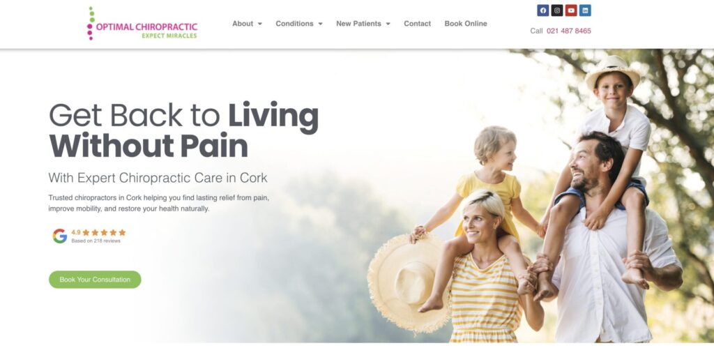 Optimal Chiropractic homepage